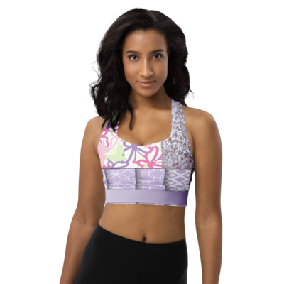 Crushed flutterby sports bra