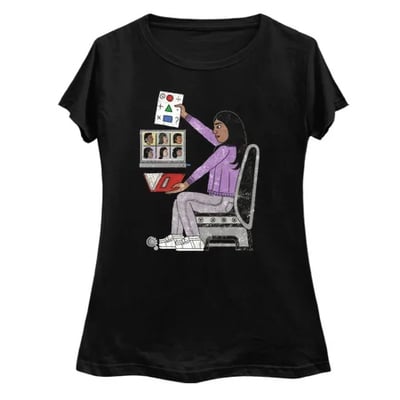 Teachers are essential ladies curvy black t-shirt