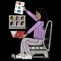 Teachers are Essential Ladies Slim Fit Black T-Shirt - Thumbnail 1