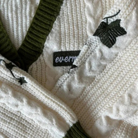 Evermore Cardigan with Green Vine Embroidered Cozy Knit Button Up Sweater Taylor Swift - Thumbnail 2