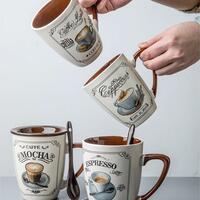 Vintage Coffee Mug With Lid - Thumbnail 6