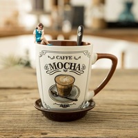 Vintage Coffee Mug With Lid - Thumbnail 1