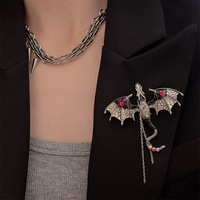 Gothic exaggerated imprisoned flying dragon necklace - Thumbnail 4