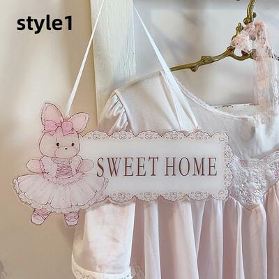 Original design ballet rabbit bear sweet home acrylic brand lace illustration hand-painted room door tag
