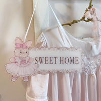 Original design ballet rabbit bear sweet home acrylic brand lace illustration hand-painted room door tag - Thumbnail 1