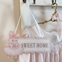 Original design ballet rabbit bear sweet home acrylic brand lace illustration hand-painted room door tag - Thumbnail 3