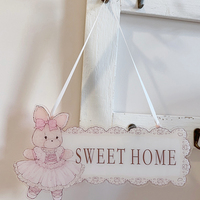 Original design ballet rabbit bear sweet home acrylic brand lace illustration hand-painted room door tag - Thumbnail 6