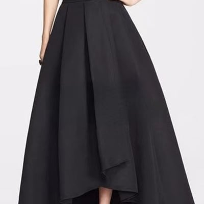 Black high-low taffeta maxi skirt outfit women elegant high waisted a-line black formal maxi skirt custom plus size