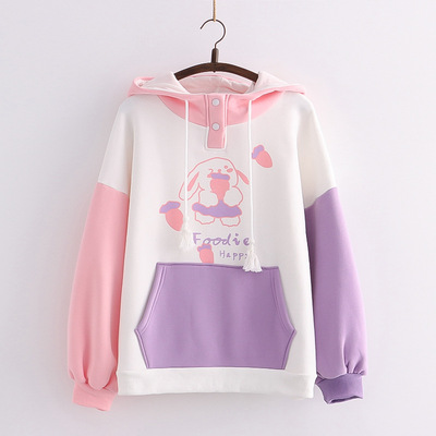 cartoon bunny print hoodie