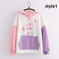 cartoon bunny print hoodie - Thumbnail 2