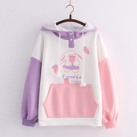 cartoon bunny print hoodie - Thumbnail 4