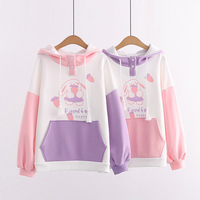 cartoon bunny print hoodie - Thumbnail 6