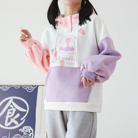 cartoon bunny print hoodie - Thumbnail 7