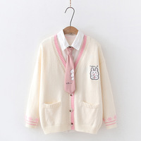 cartoon bunny print cardigan - Thumbnail 3