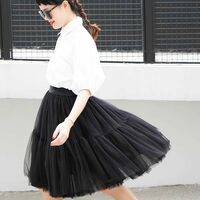 A-line Brown Knee Length Fluffy Tulle Skirt Outfit Women Custom Plus Size Layered Tulle Skirts - Thumbnail 7