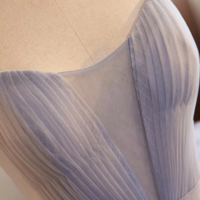 Blue Tulle Long Prom Gown, Blue Tulle Long Sweet 16 Dress KPP1693 - Thumbnail 3