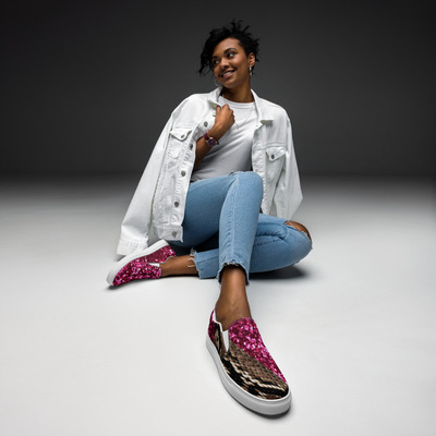 Slither glitter slip-on canvas shoes