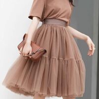 Black A-line Tulle Midi Skirt Black Midi Fluffy Skirt Women Custom Plus Size Black Layered Tulle Skirts - Thumbnail 6