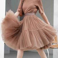 Black A-line Tulle Midi Skirt Black Midi Fluffy Skirt Women Custom Plus Size Black Layered Tulle Skirts - Thumbnail 7