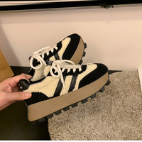 Fleece Platform Clunky Sneakers - 2 colors - Thumbnail 2