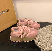 Fleece Platform Clunky Sneakers - 2 colors - Thumbnail 3