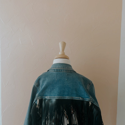 Apache denim fringe jacket girls 6/7