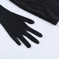 Sparkling Diamond Slimming Dress With Gloves - Thumbnail 4