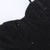 Sparkling Diamond Slimming Dress With Gloves - Thumbnail 5