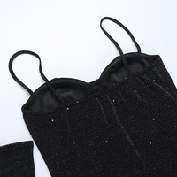 Sparkling Diamond Slimming Dress With Gloves - Thumbnail 6