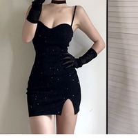 Sparkling Diamond Slimming Dress With Gloves - Thumbnail 3