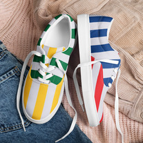 Womens Striped 90s Colorblock lace-up canvas shoes