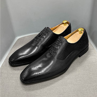 Men's Oxford Shoes Genuine Leather Snake Print Embossed Fashion Men's Shoes 2 colors - Thumbnail 6