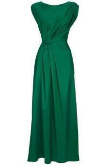 Simple Green Sleeveless Long Prom Dresses