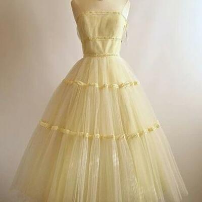 Vintage strapless yellow short homecoming dress