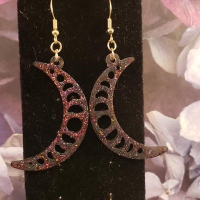 Moon phase earrings set #1