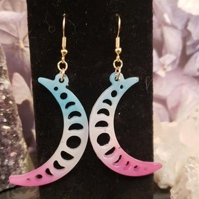Moon phase earrings set #2