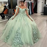 Light Green Bridesmaid Dresses Birthday Gown - Thumbnail 3