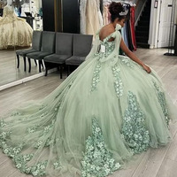 Light Green Bridesmaid Dresses Birthday Gown - Thumbnail 4