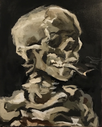 Skeleton smoking