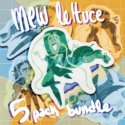 Mew lettuce stickers (5 pack bundle)