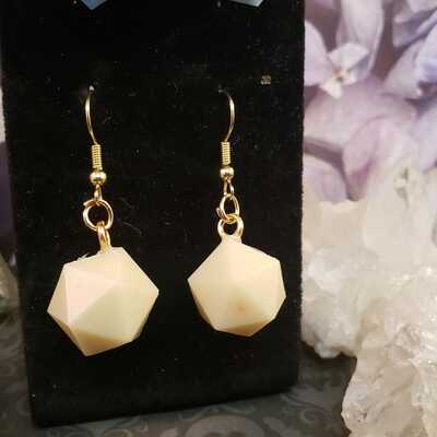 Pale sands dice earrings