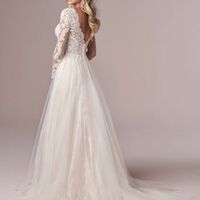 A Line Long Sleeve Bridal Dresses Wedding Dress 2024 Tulle Lace Long Ivory Vestido De Novia Open Back,1695 - Thumbnail 1