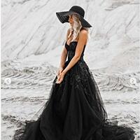 Black Wedding Dress Lace Bridal Gown Wedding Gown,1696 - Thumbnail 2