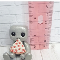 Pizza Party Robot Resin Figurine Kawaii Desk Buddy - Thumbnail 4