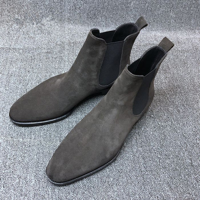  Imitating deer skin Chelsea casual men's boots 