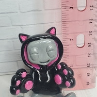 Cuddly Black Cat Hoodie Resin Robot Figurine (Black Ver.) - Thumbnail 8