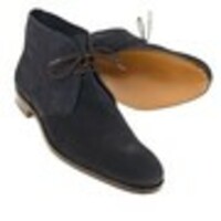 NEW HANDMADE MEN'S NAVY SUEDE CHUKKA BOOTS - Thumbnail 1