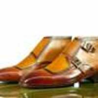 Handmade Tan Leather Buckle Boot, Men's Double Monk Strap Pointed Brogue Toe Boots - Thumbnail 3