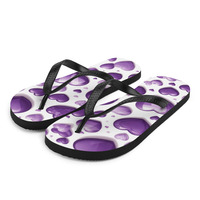 KissMe Julies purple Hearts Flip-Flops - Thumbnail 1