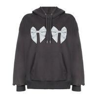 Bow Print Hoodie Sweatshirt - Thumbnail 6